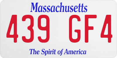 MA license plate 439GF4