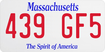 MA license plate 439GF5