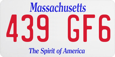 MA license plate 439GF6