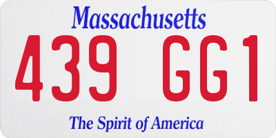 MA license plate 439GG1