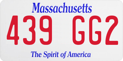 MA license plate 439GG2