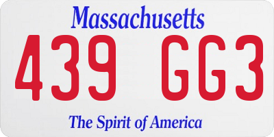 MA license plate 439GG3