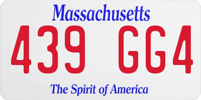 MA license plate 439GG4