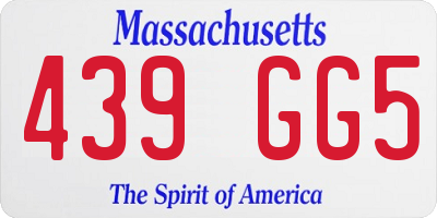 MA license plate 439GG5