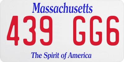 MA license plate 439GG6