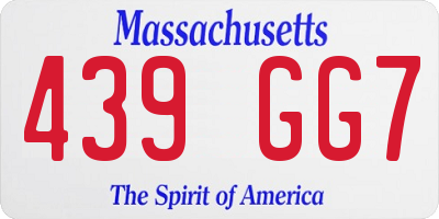 MA license plate 439GG7