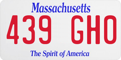 MA license plate 439GH0