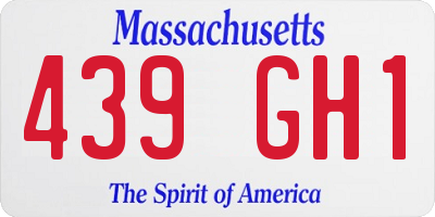 MA license plate 439GH1