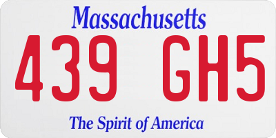 MA license plate 439GH5