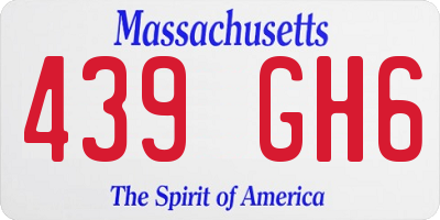 MA license plate 439GH6
