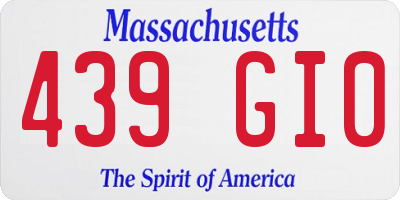 MA license plate 439GI0