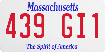 MA license plate 439GI1