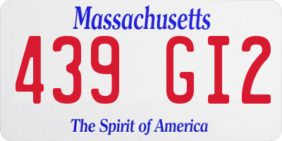 MA license plate 439GI2