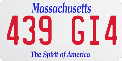 MA license plate 439GI4
