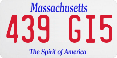 MA license plate 439GI5