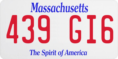 MA license plate 439GI6