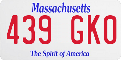 MA license plate 439GK0