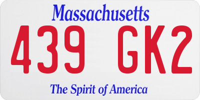 MA license plate 439GK2