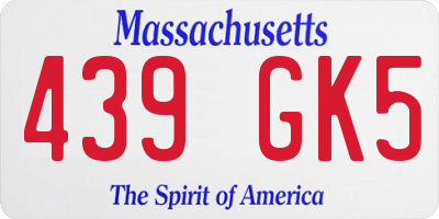 MA license plate 439GK5