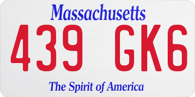 MA license plate 439GK6