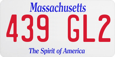 MA license plate 439GL2