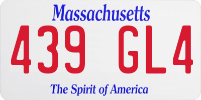 MA license plate 439GL4