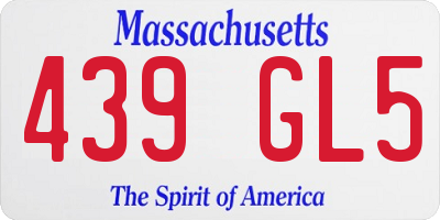 MA license plate 439GL5