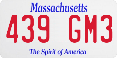 MA license plate 439GM3