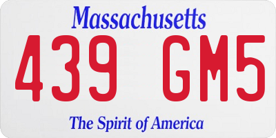 MA license plate 439GM5