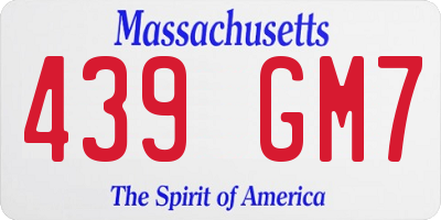 MA license plate 439GM7