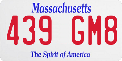 MA license plate 439GM8
