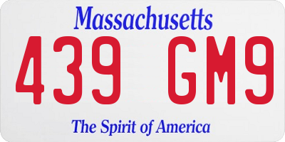 MA license plate 439GM9