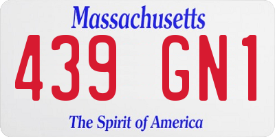 MA license plate 439GN1
