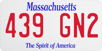 MA license plate 439GN2