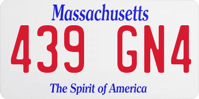MA license plate 439GN4