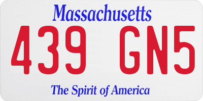 MA license plate 439GN5