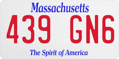 MA license plate 439GN6
