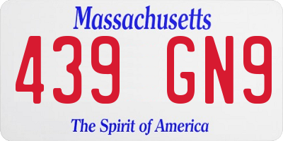 MA license plate 439GN9