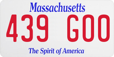 MA license plate 439GO0