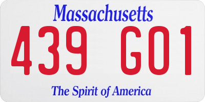 MA license plate 439GO1