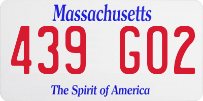 MA license plate 439GO2