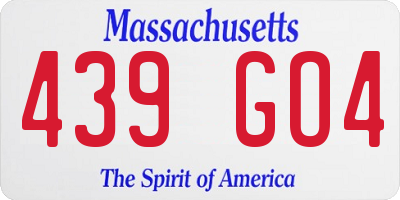 MA license plate 439GO4