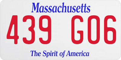 MA license plate 439GO6