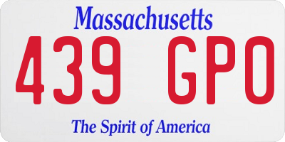 MA license plate 439GP0