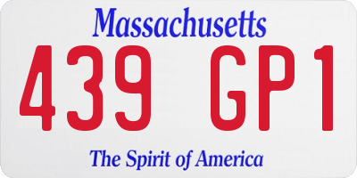 MA license plate 439GP1