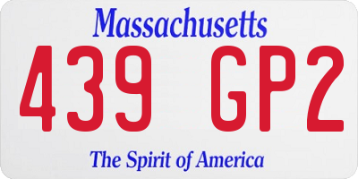 MA license plate 439GP2