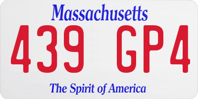 MA license plate 439GP4