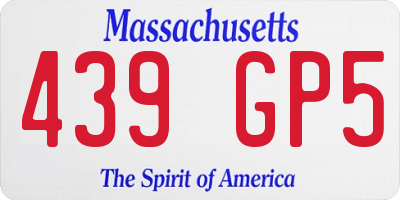 MA license plate 439GP5