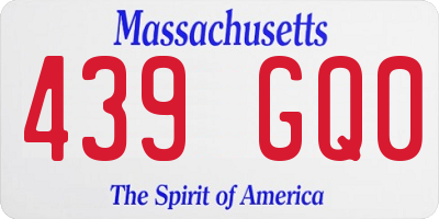 MA license plate 439GQ0