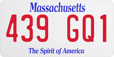 MA license plate 439GQ1